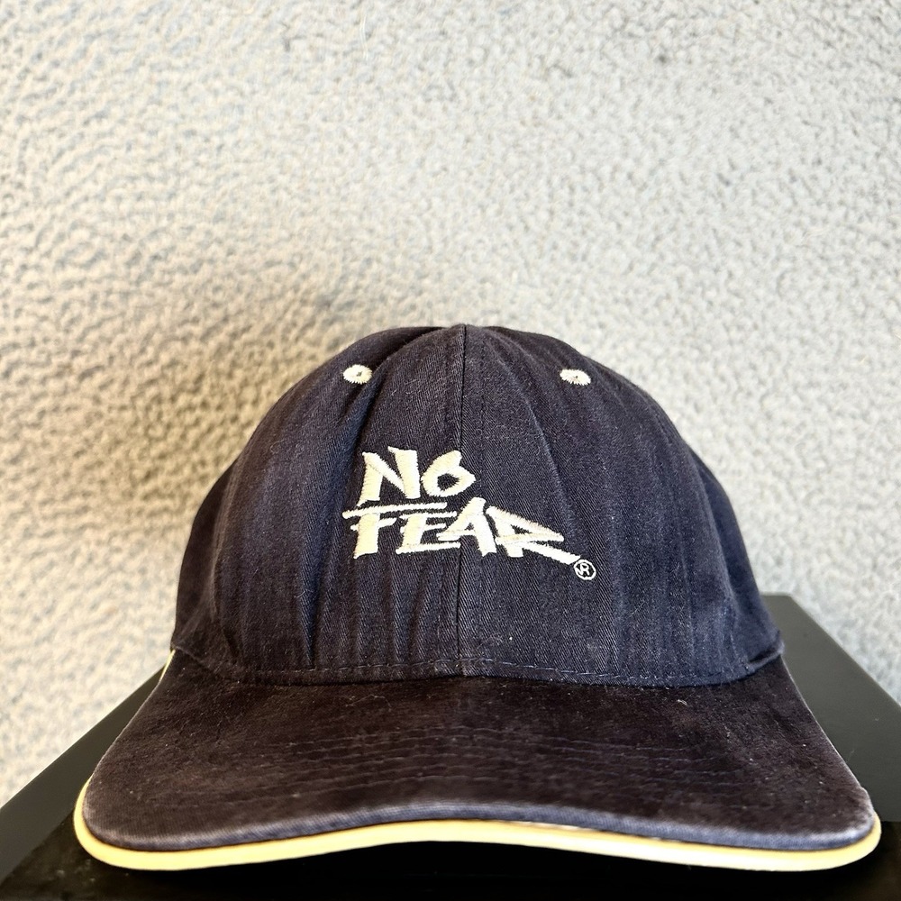 Vintage No Fear Hat Cap Snapback Blue 90s Skate Punk Motorcross BMX Y2K